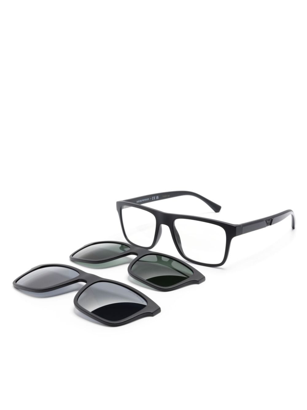 clip-on-lenses square-frame glasses - 2