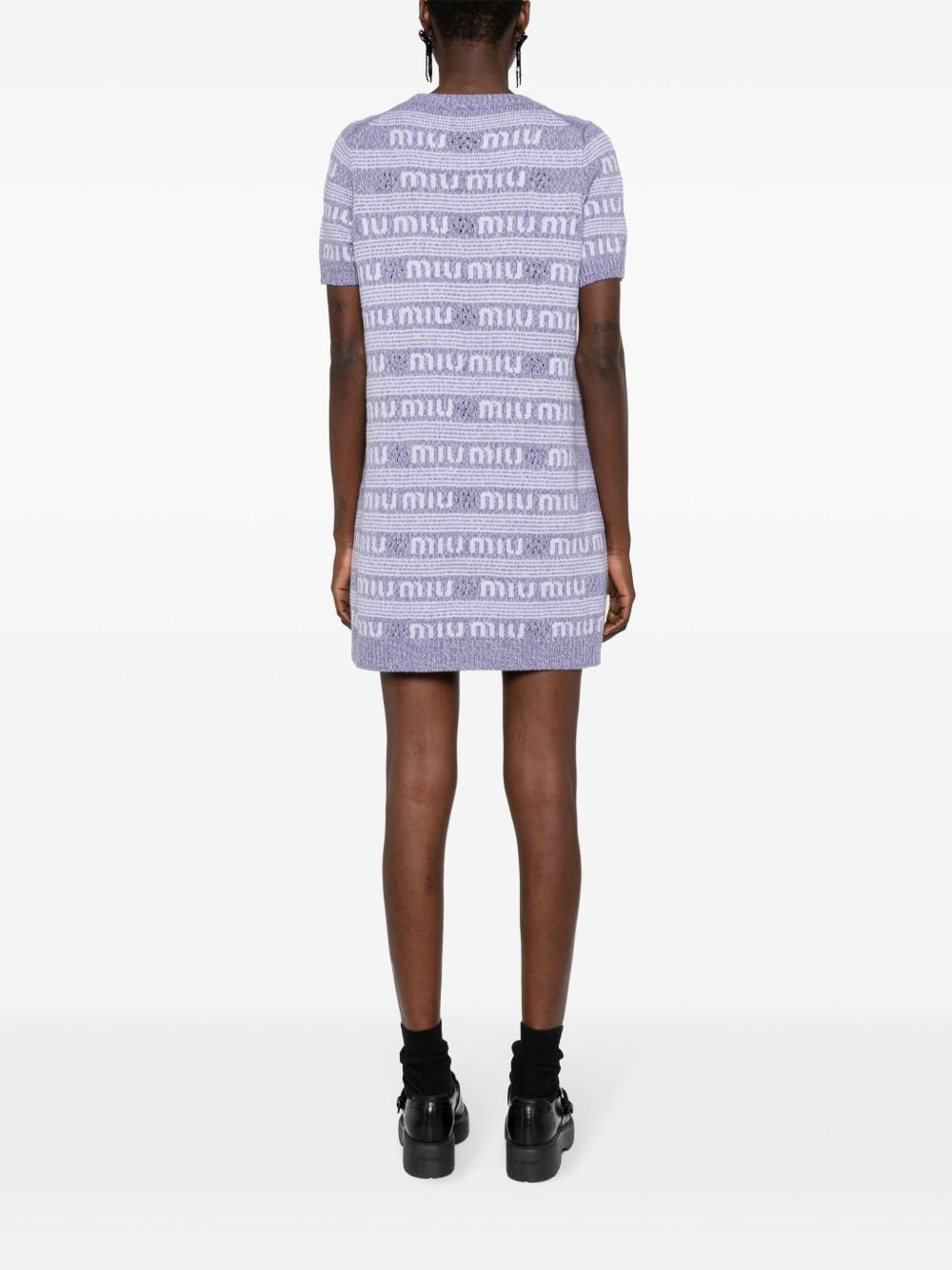 logo-intarsia mini dress - 4