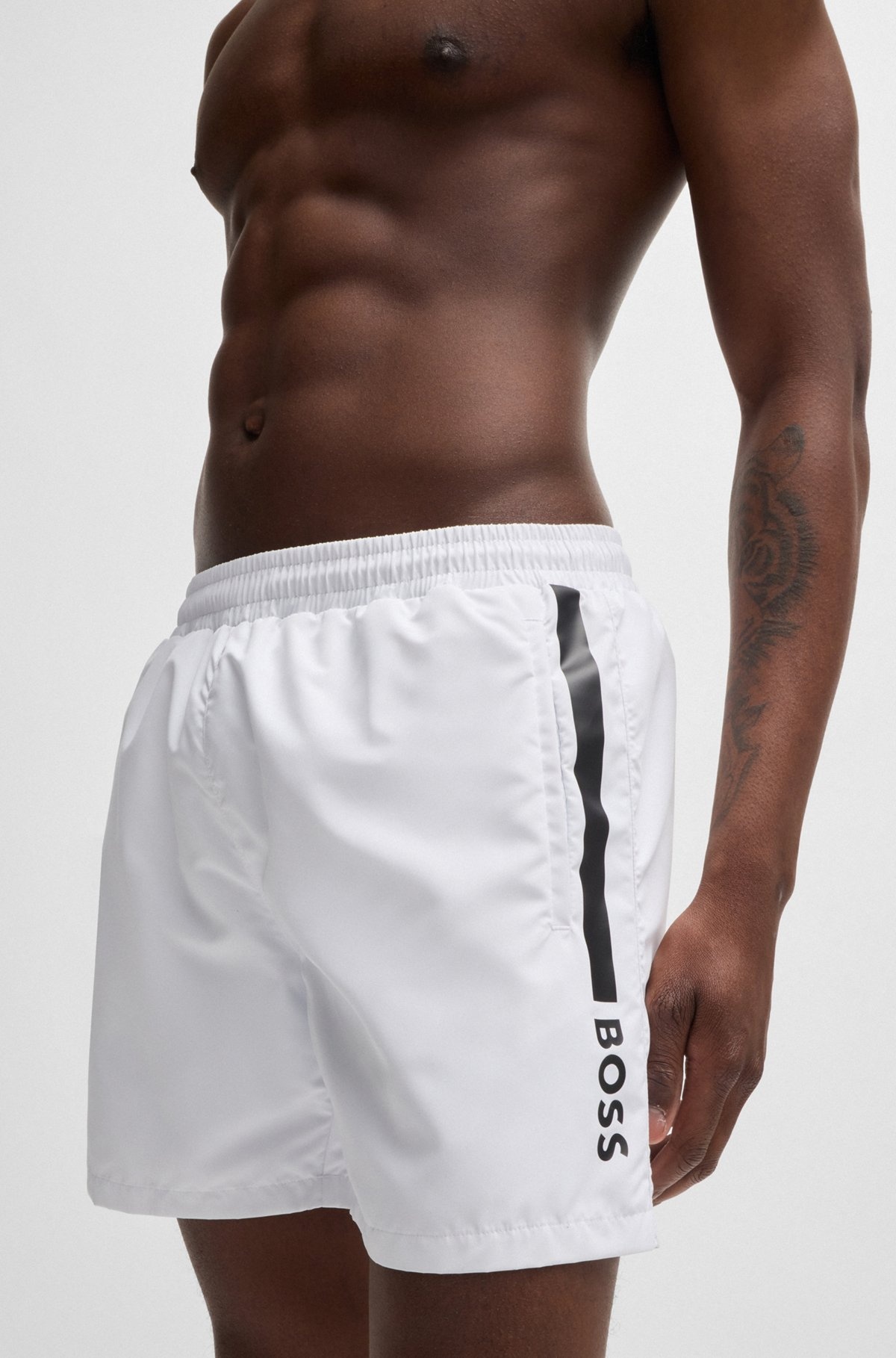 FULLY LINED SWIM SHORTS WITH LOGO PRINT - 3