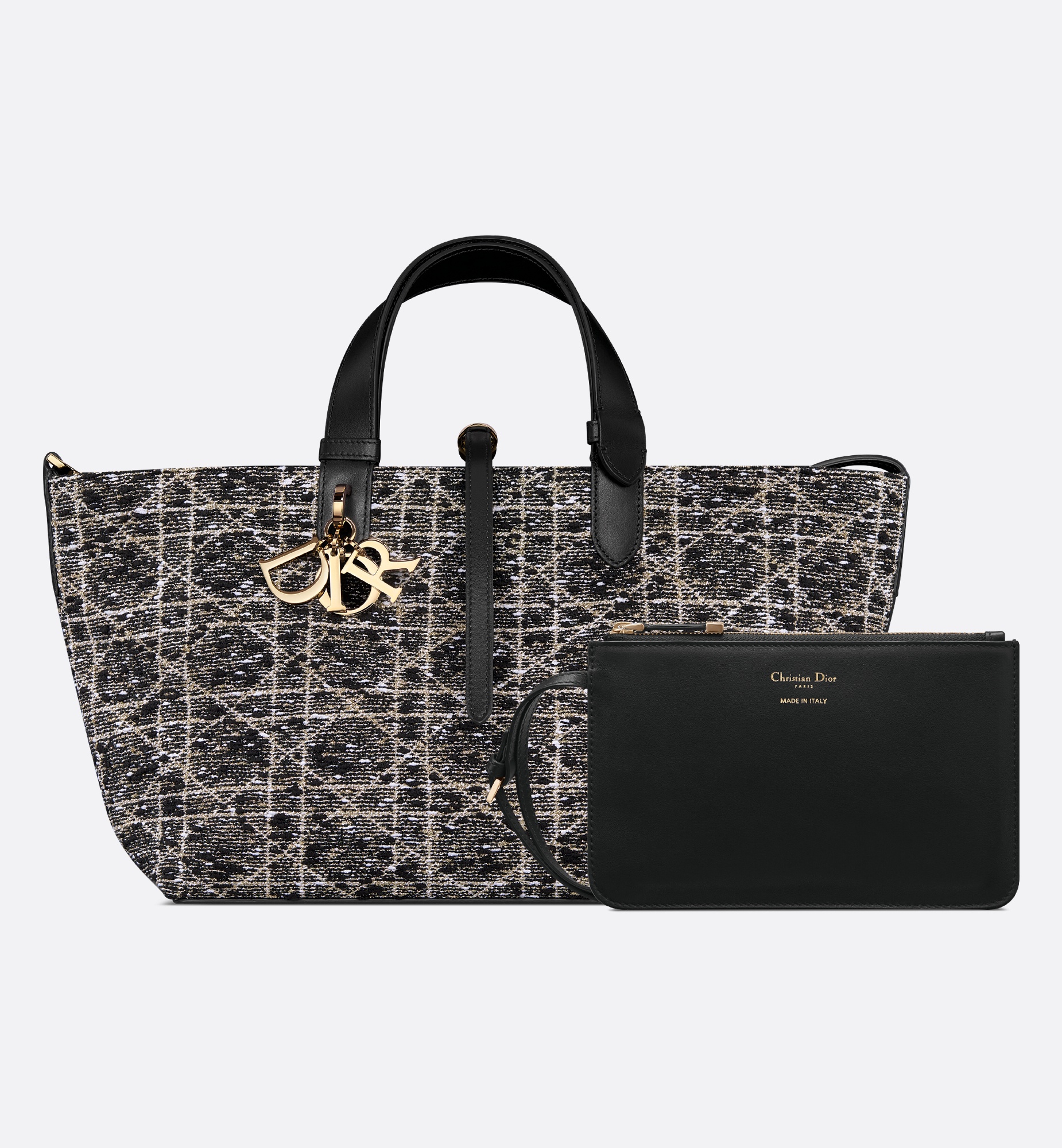 【無料郵送/関税込/正規品】 Dior Medium Toujours Bag Tweed Co CHRISTIAN DIOR Tweed Cannage Medium Toujours Blue White