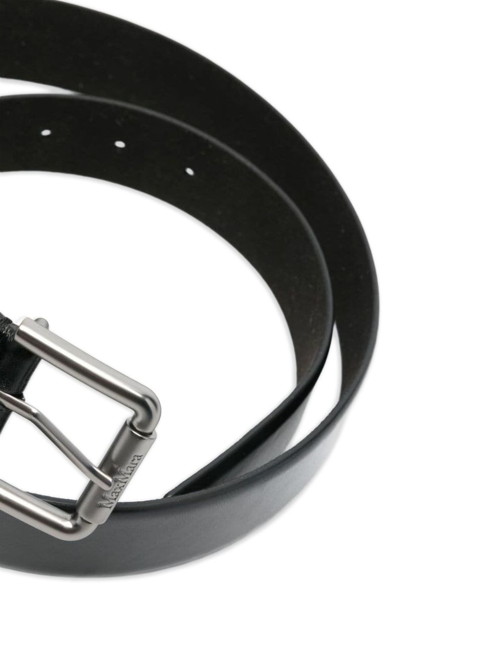 leather logo-buckle belt - 2