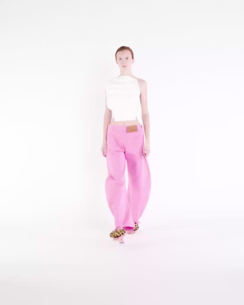 A.W.A.K.E. MODE MIRROR JEANS WITH SIDE INSERTS PINK outlook