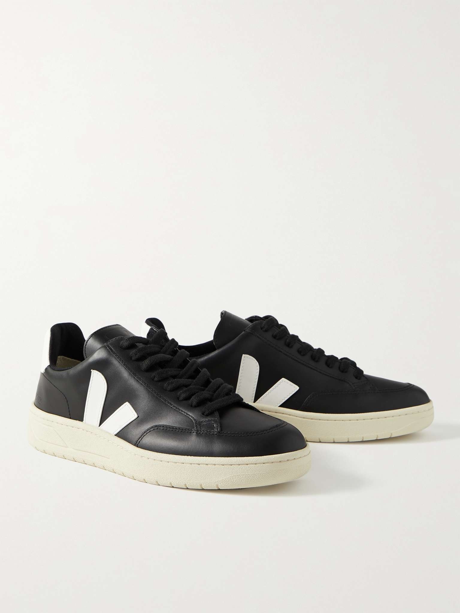 V-12 Suede-Trimmed Leather Sneakers - 4