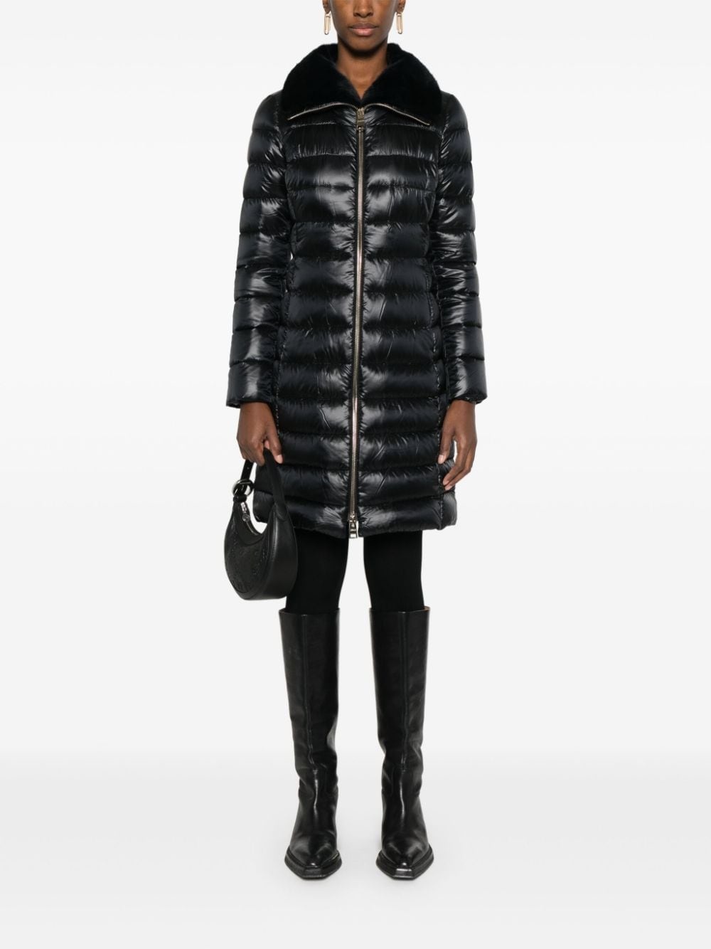 faux-fur collar puffer coat - 2