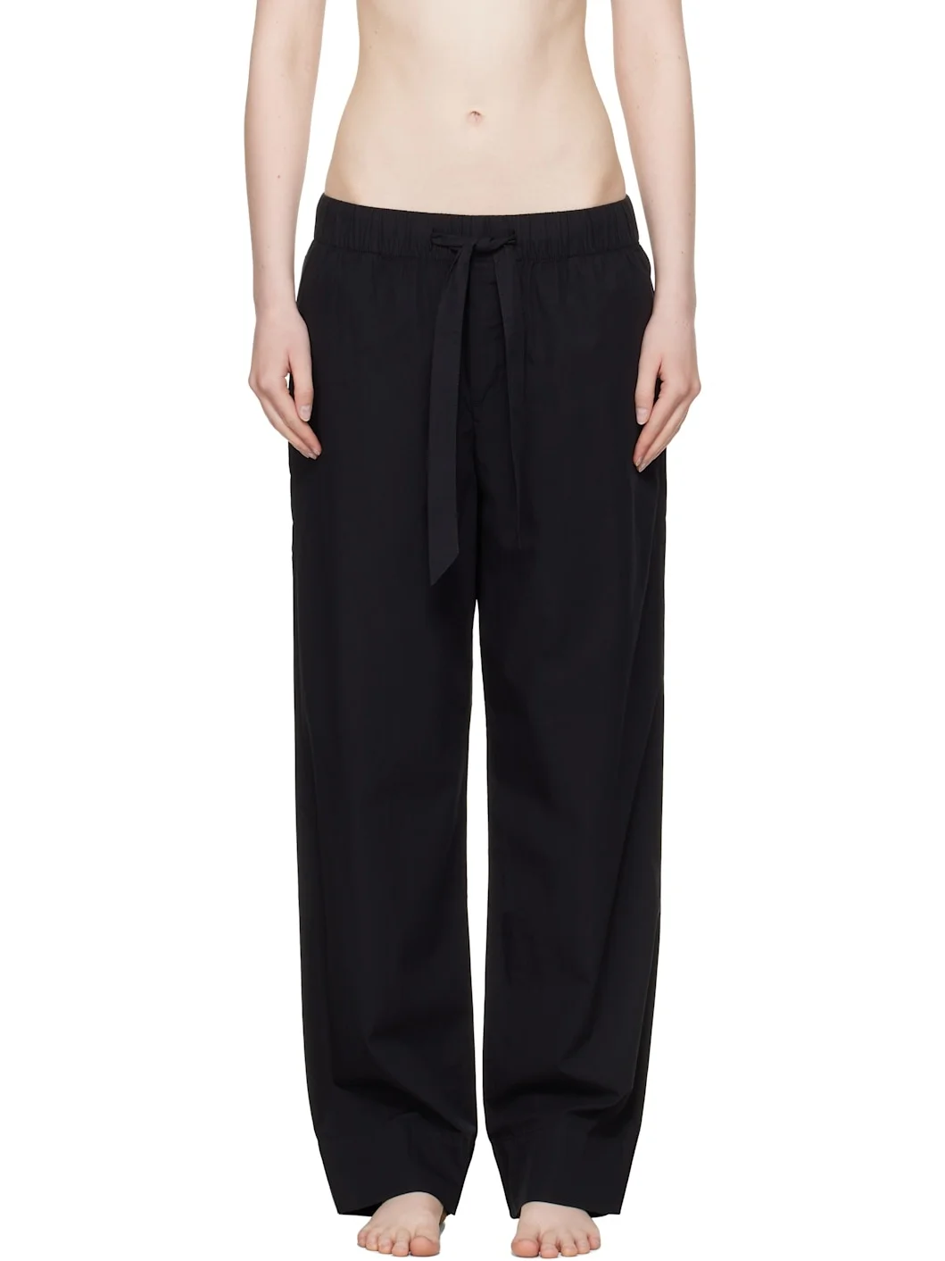 Black Poplin Pyjama Pants - 1