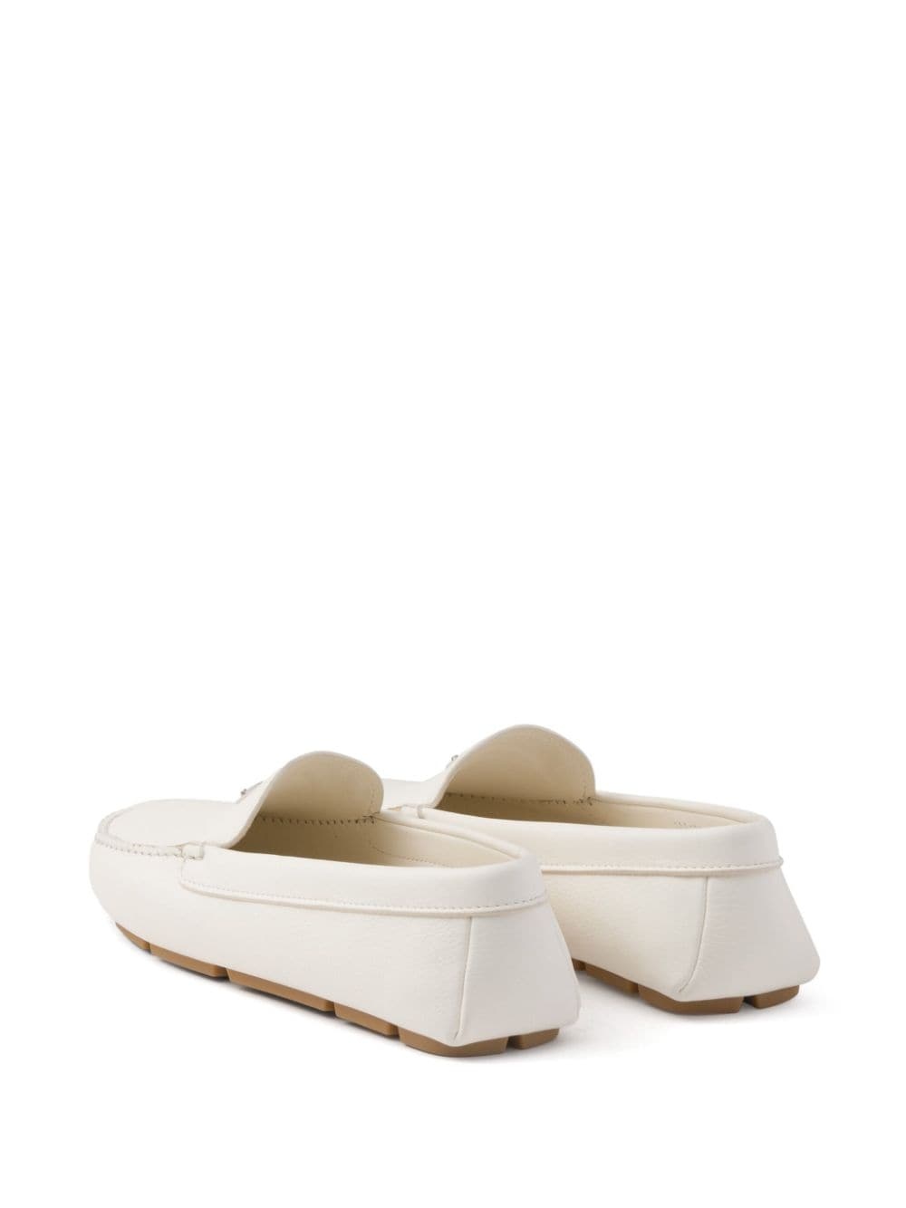 triangle-logo leather loafers - 3
