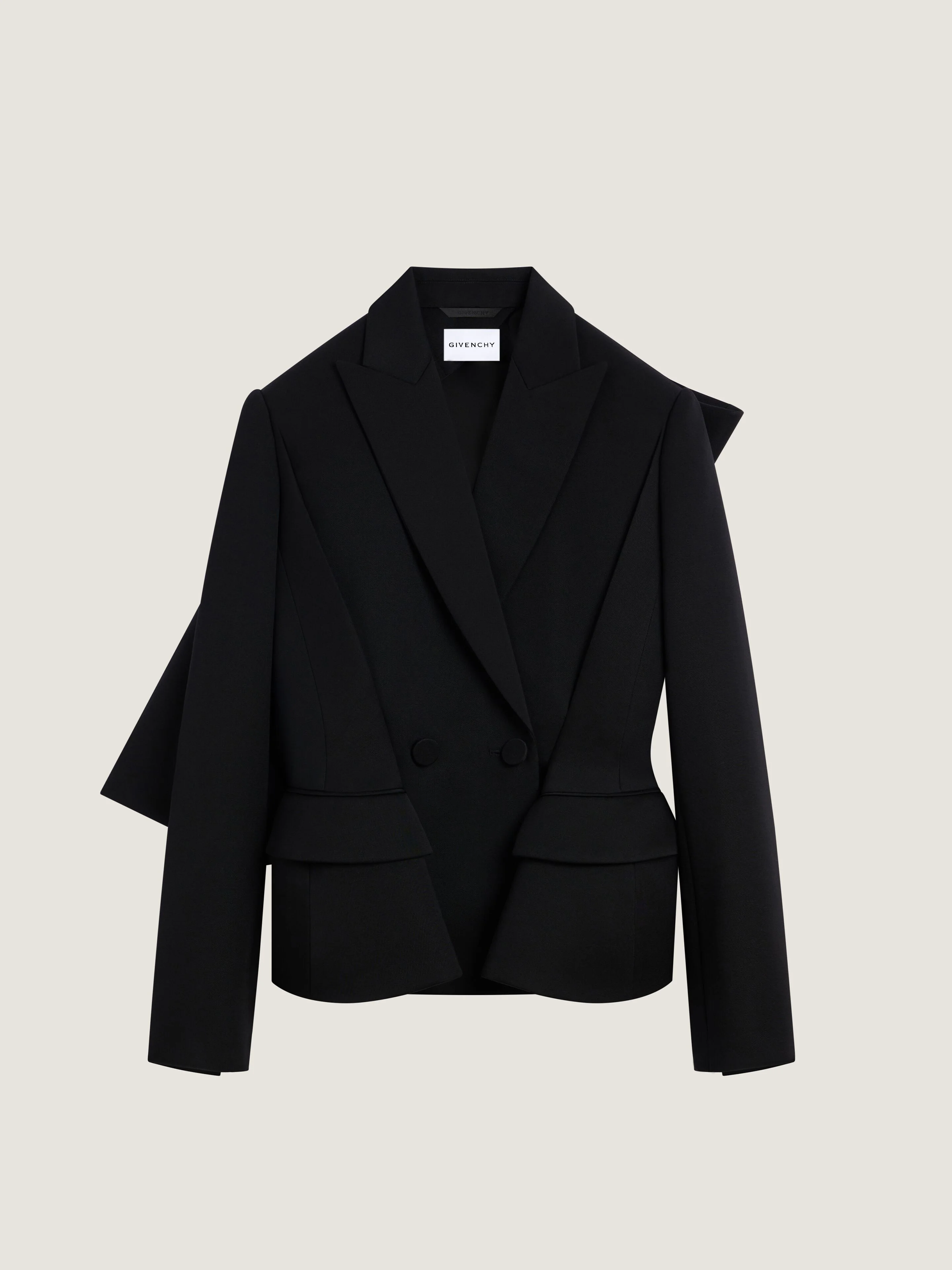 SLASHED PINCH JACKET IN WOOL WITH BOW - 1