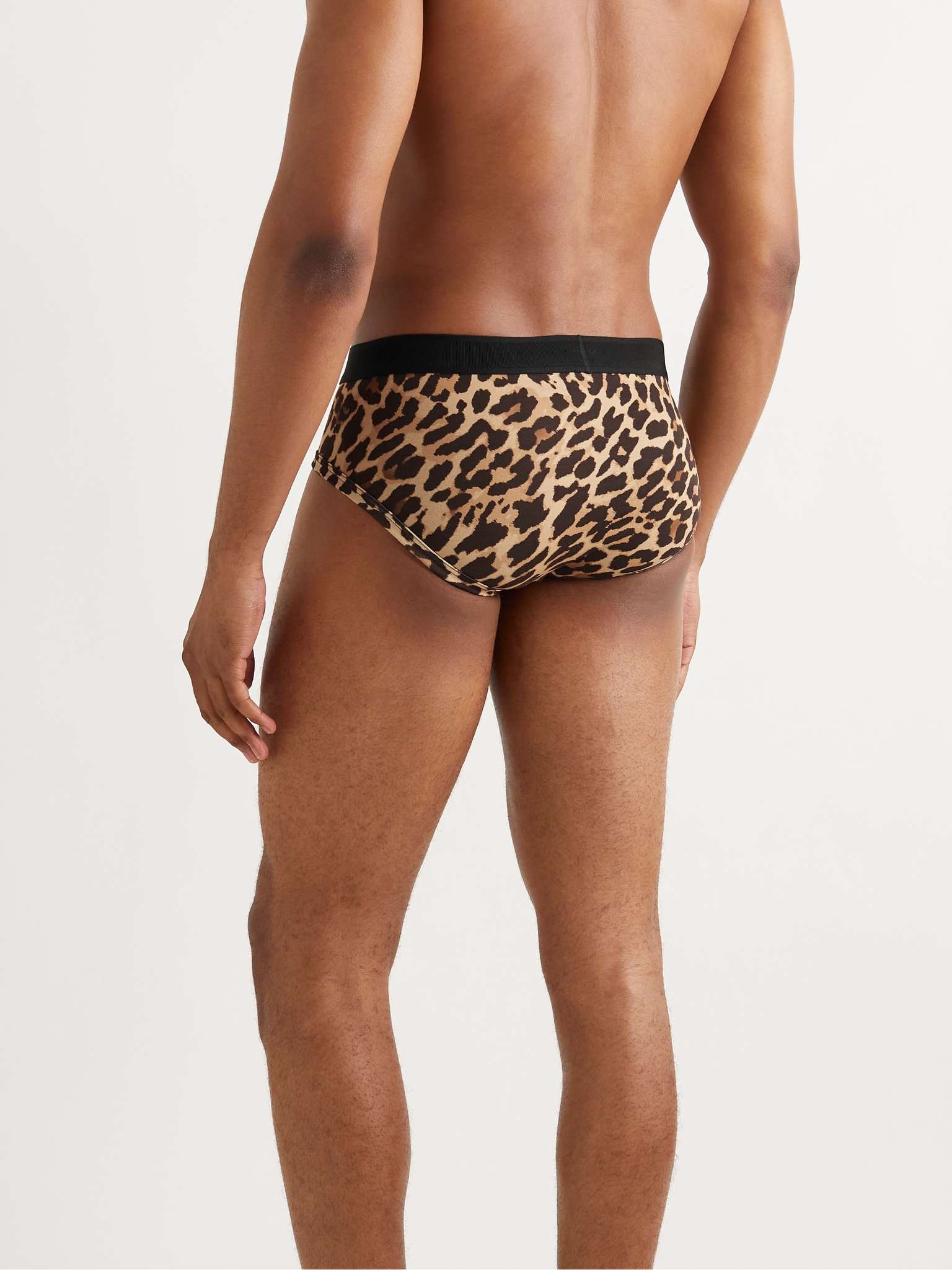 Leopard-Print Stretch-Cotton Briefs - 3