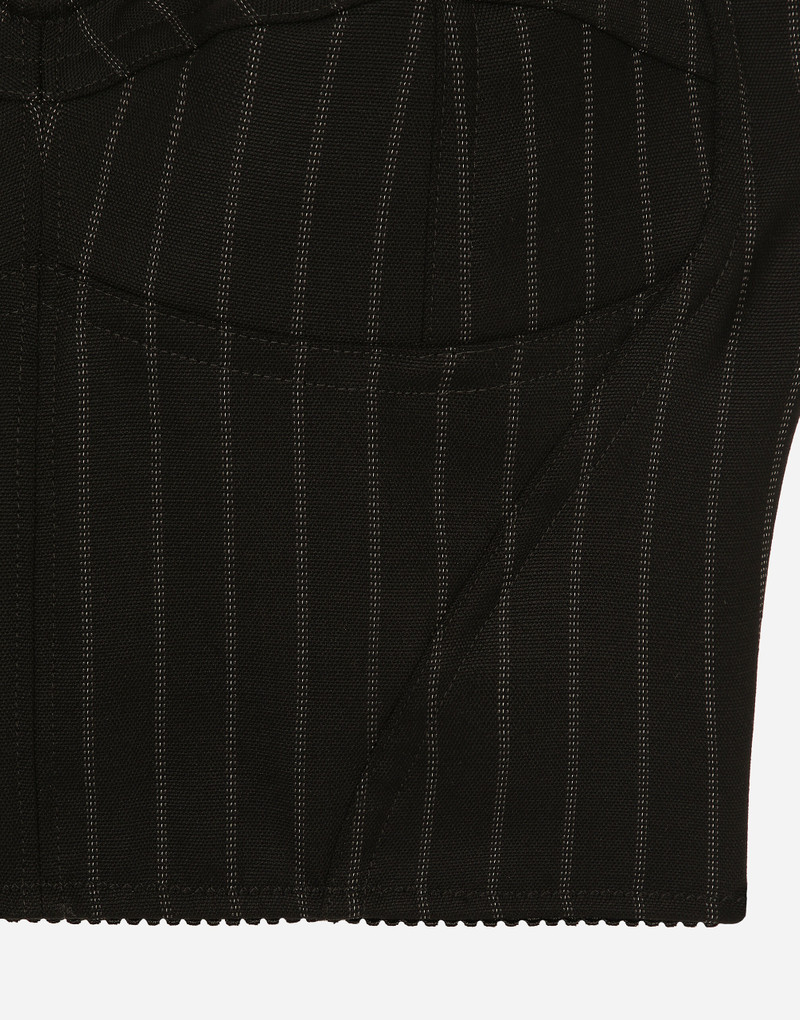 Pinstripe wool corset top 4