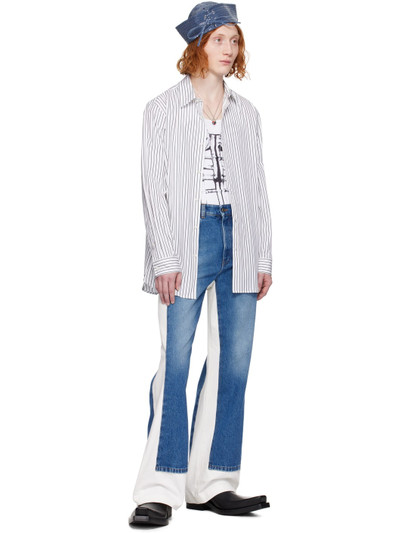 Jean Paul Gaultier Blue & White Paneled Jeans outlook