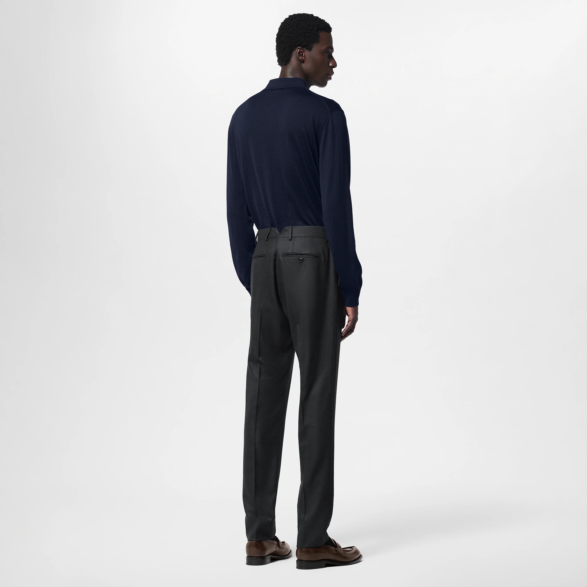 Silk And Cashmere Blend Long-Sleeved Polo Shirt - 5