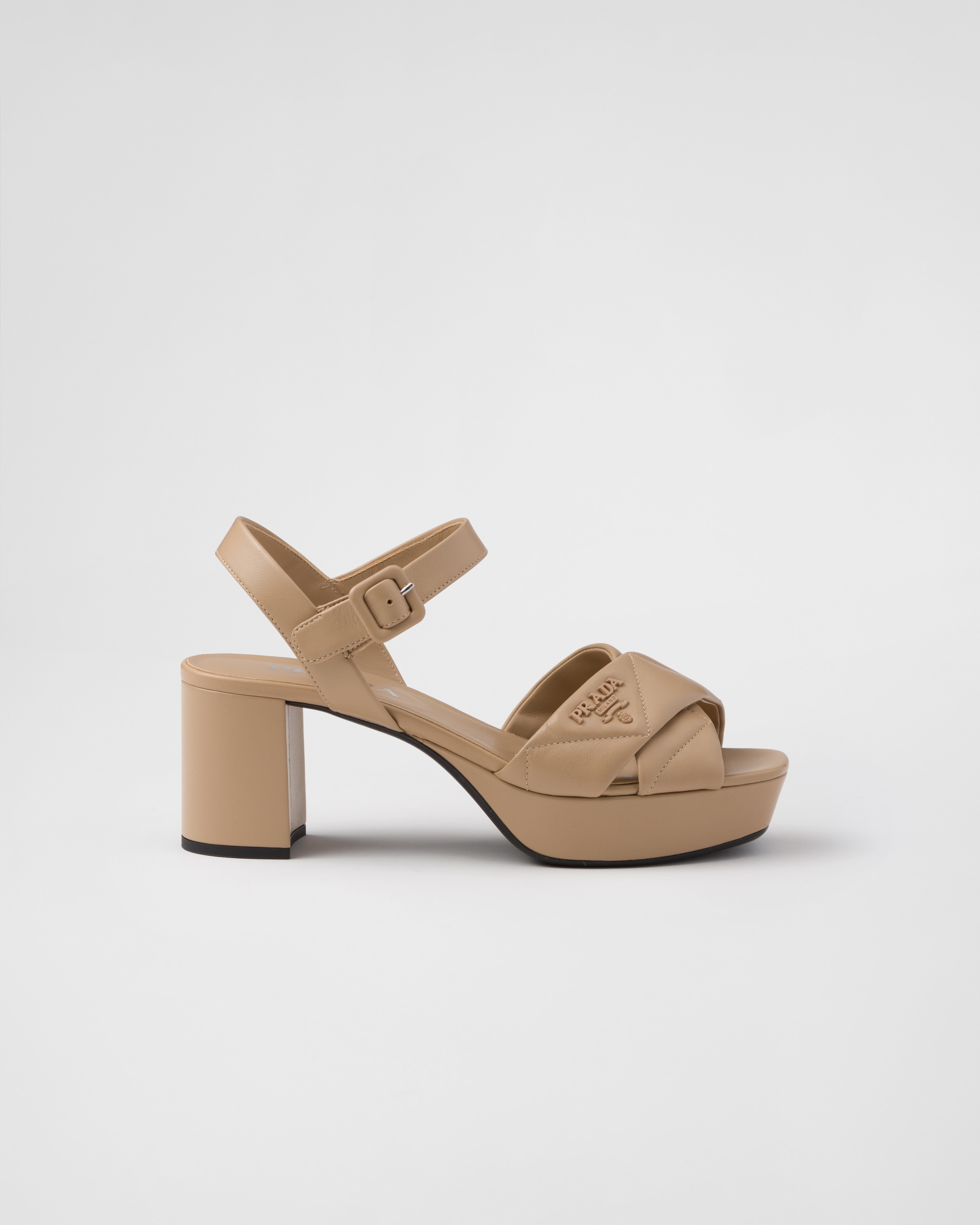 Quilted nappa leather platform sandals - 2