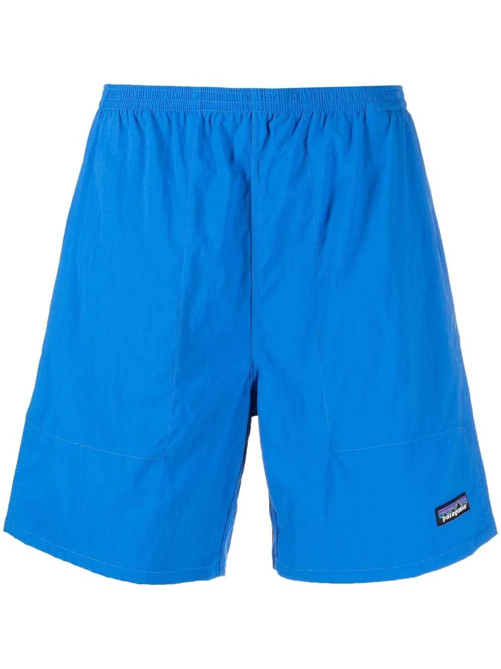 logo-patch elasticated-waist swim shorts - 1