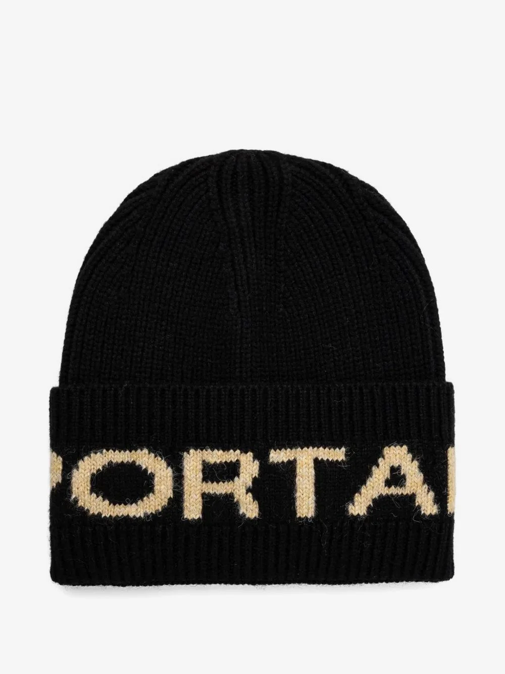 logo-intarsia ribbed-knit beanie hat - 1