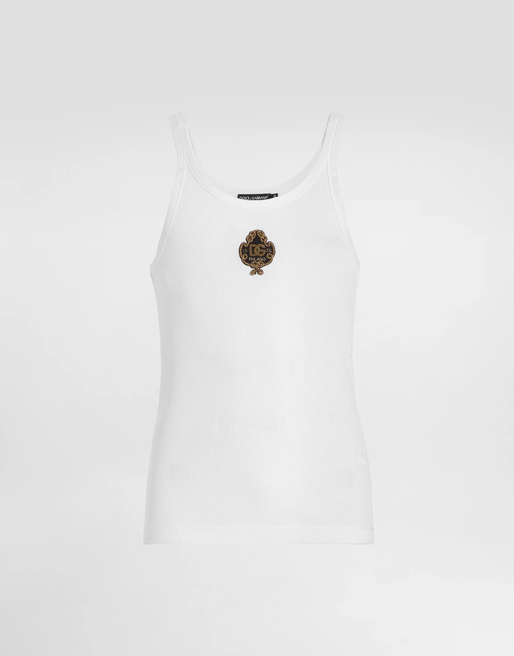 Ribbed jersey tank top with patch - 1
