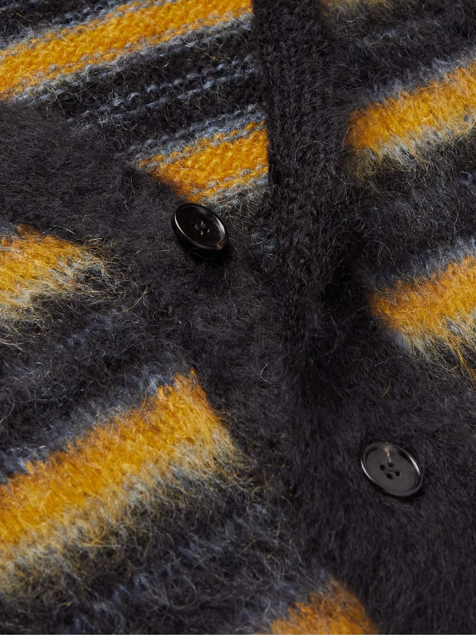 Oversized Striped Brushed Mohair and Wool-Blend Cardigan - 5