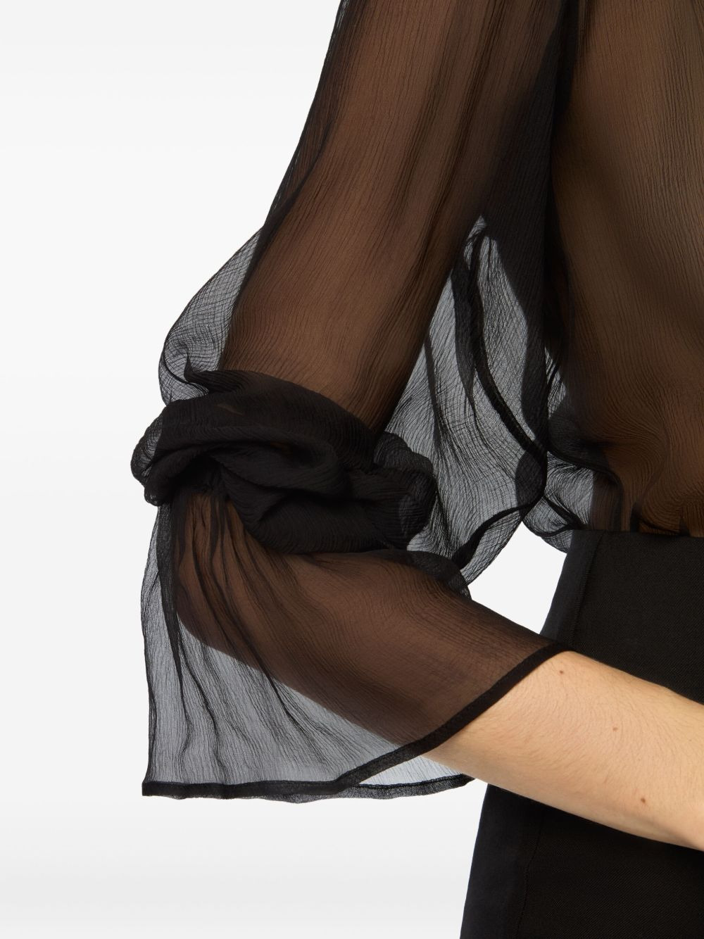 sheer silk top - 5