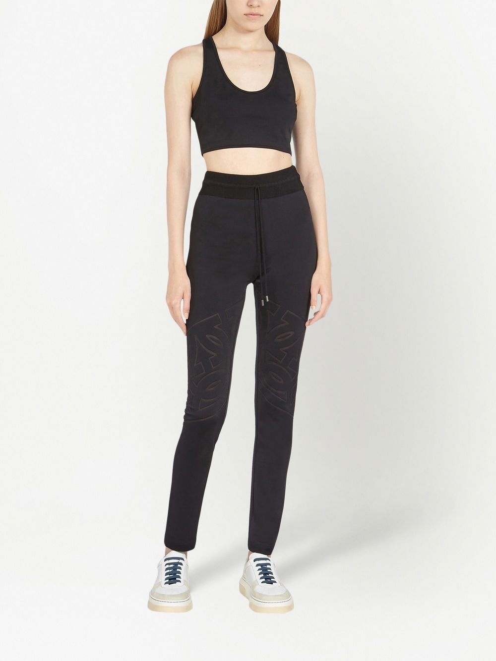 logo-detail drawstring leggings - 2