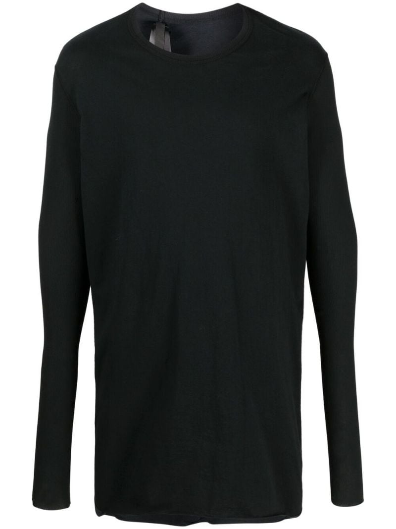 round neck long-sleeved T-shirt - 1