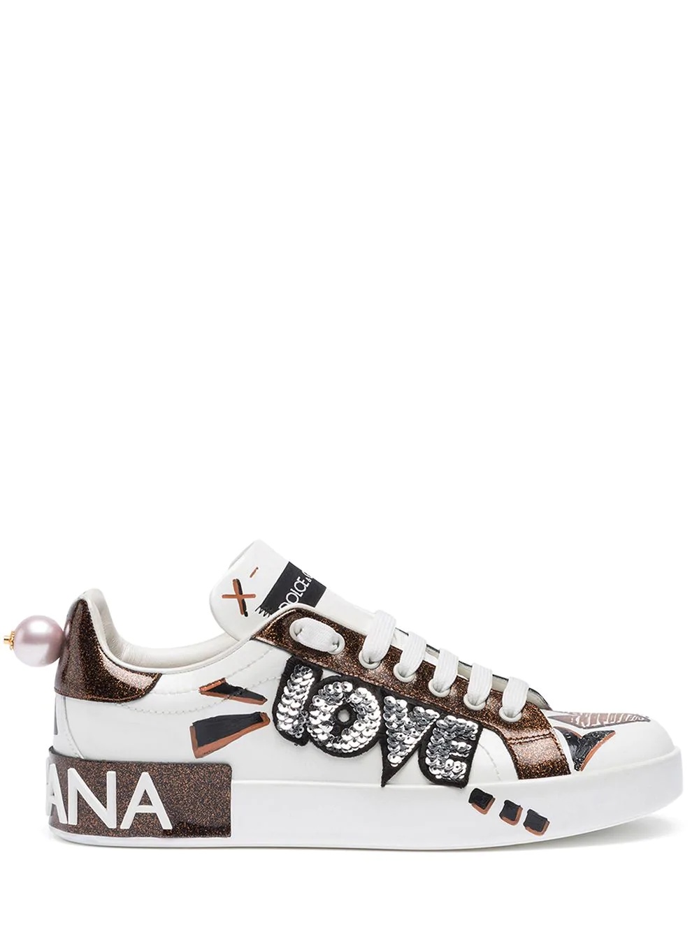 Portofino Love patch sneakers - 1