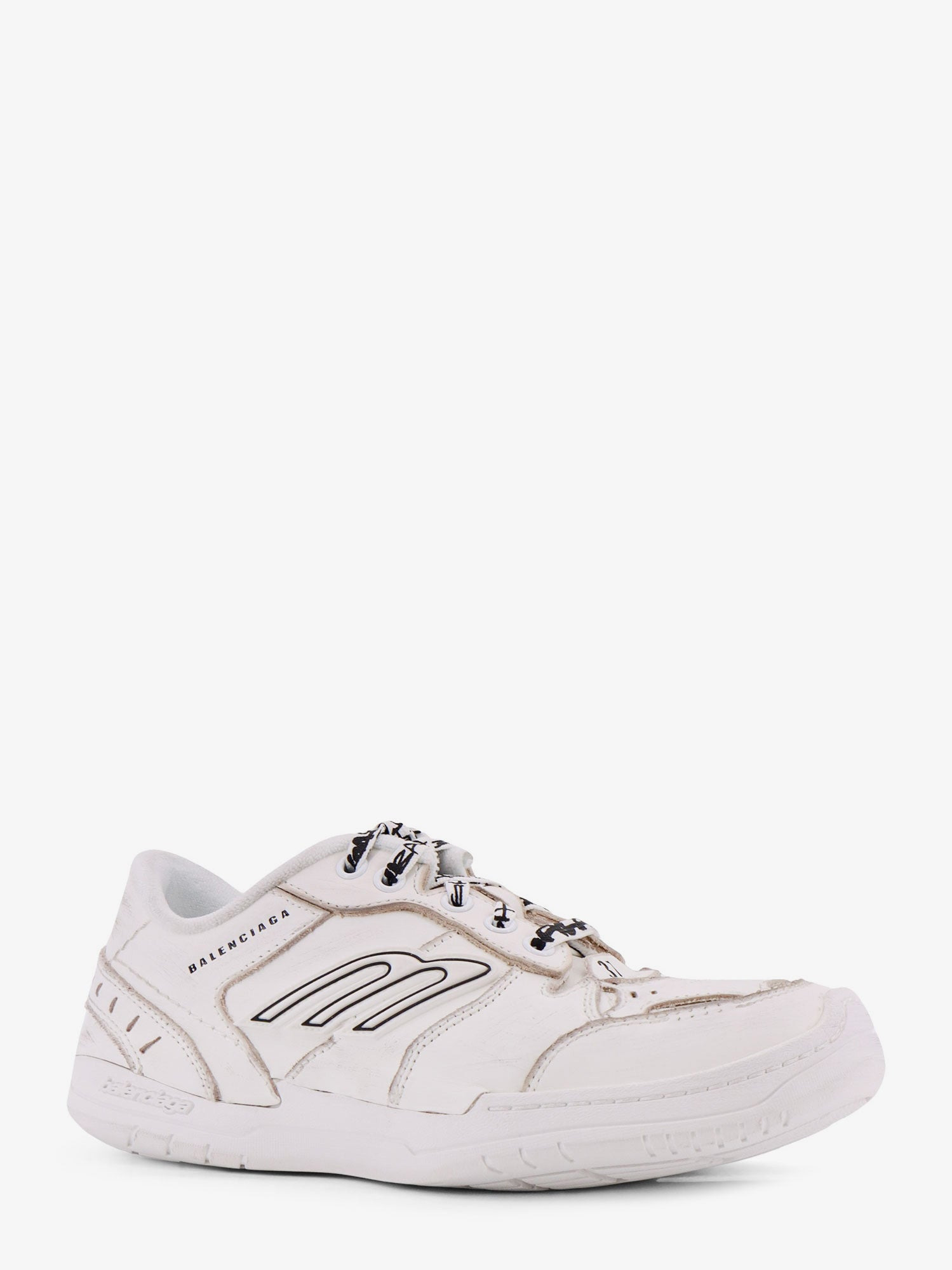 Balenciaga Hamptons Worn-Out Leather Low-Top Sneakers - 2