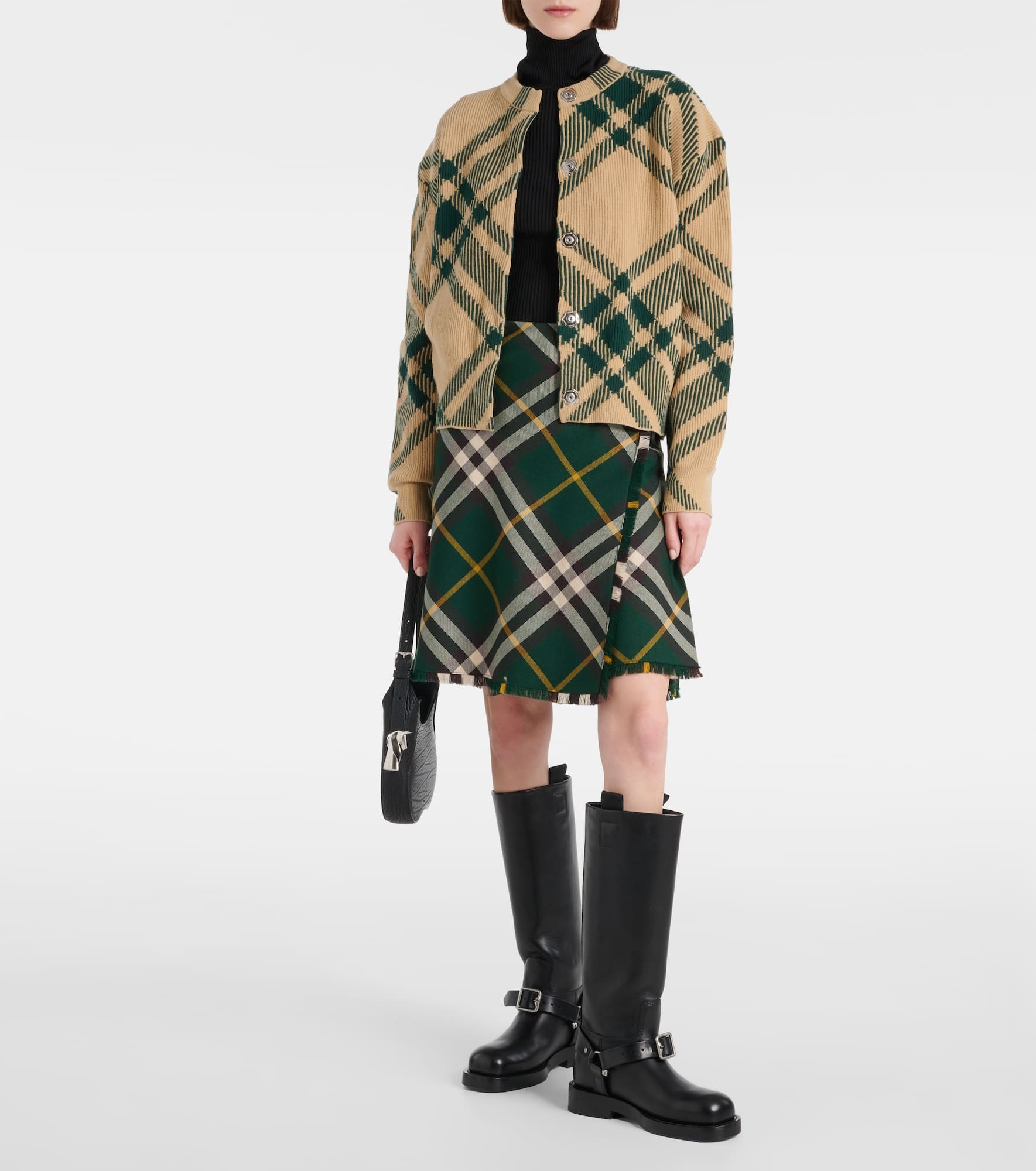 Burberry Check wool-blend cardigan - 2