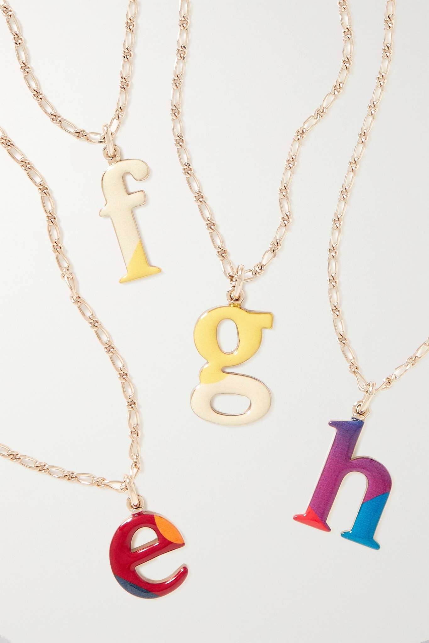 Alphabet gold-tone and enamel necklace - 3