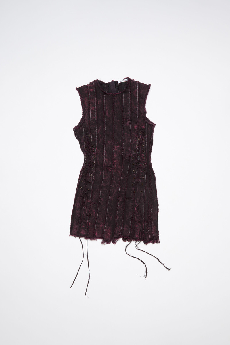 Denim dress - Black/wine red - 1