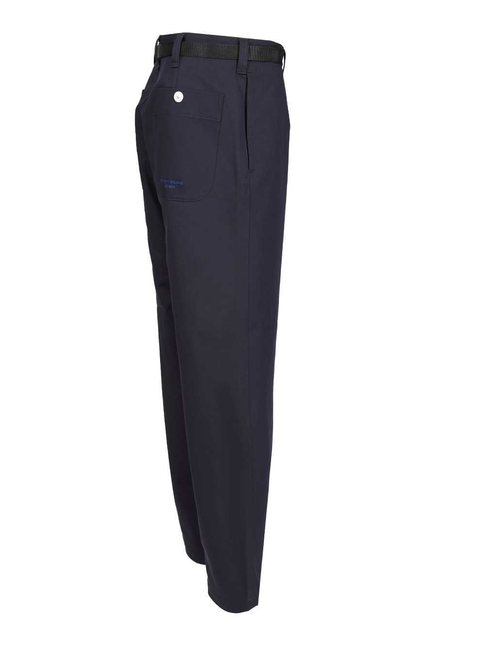 Stretch Gabardine Chino Trousers Blue - 3