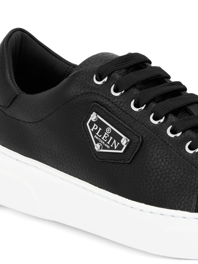 iconic plein leather lo-top trainers 4