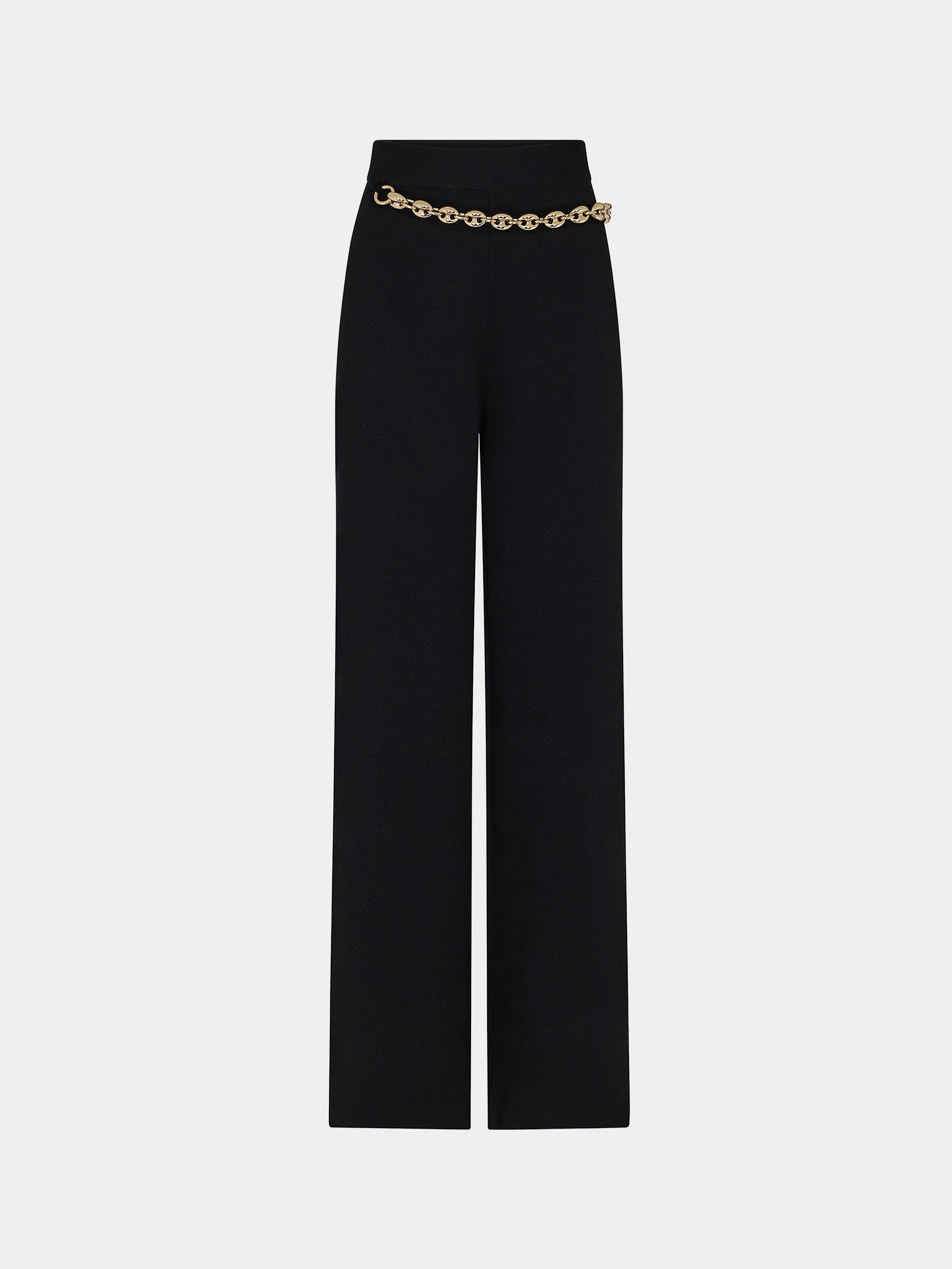 BLACK TROUSERS WITH EIGHT GOLD LINKS CHAIN - 1