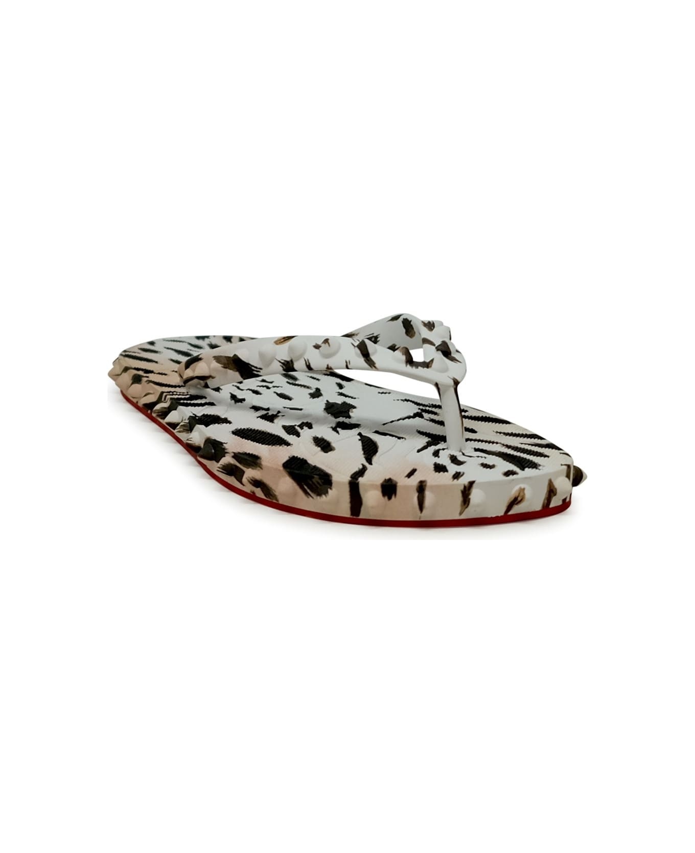 Christian Louboutin Vintage Rose Rubber Super Loubi Flat Flip Thongs - 2