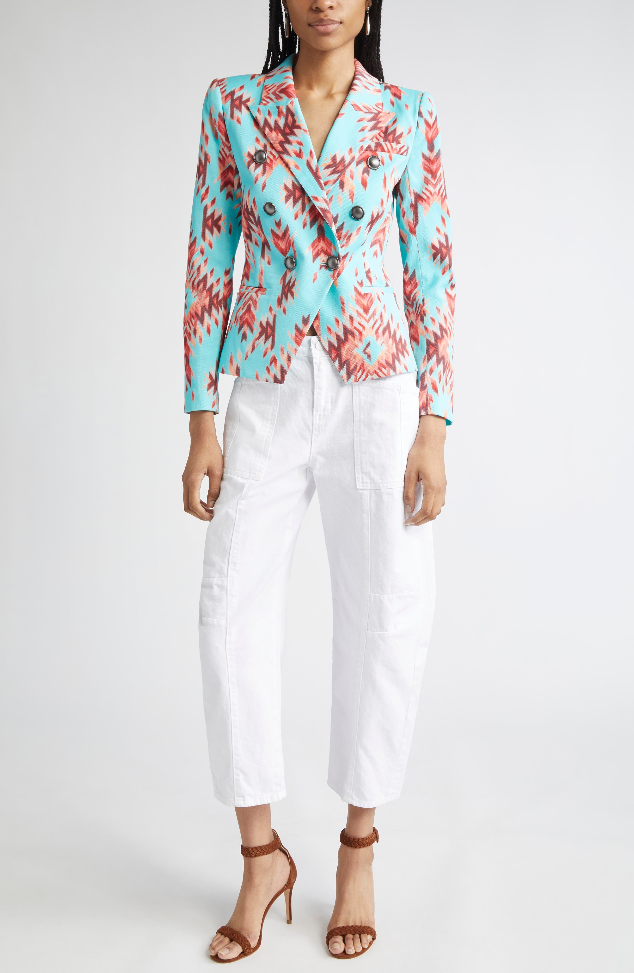 L'AGENCE Cody High Waist Barrel Leg Rodeo Jeans in Blanc at Nordstrom - 2