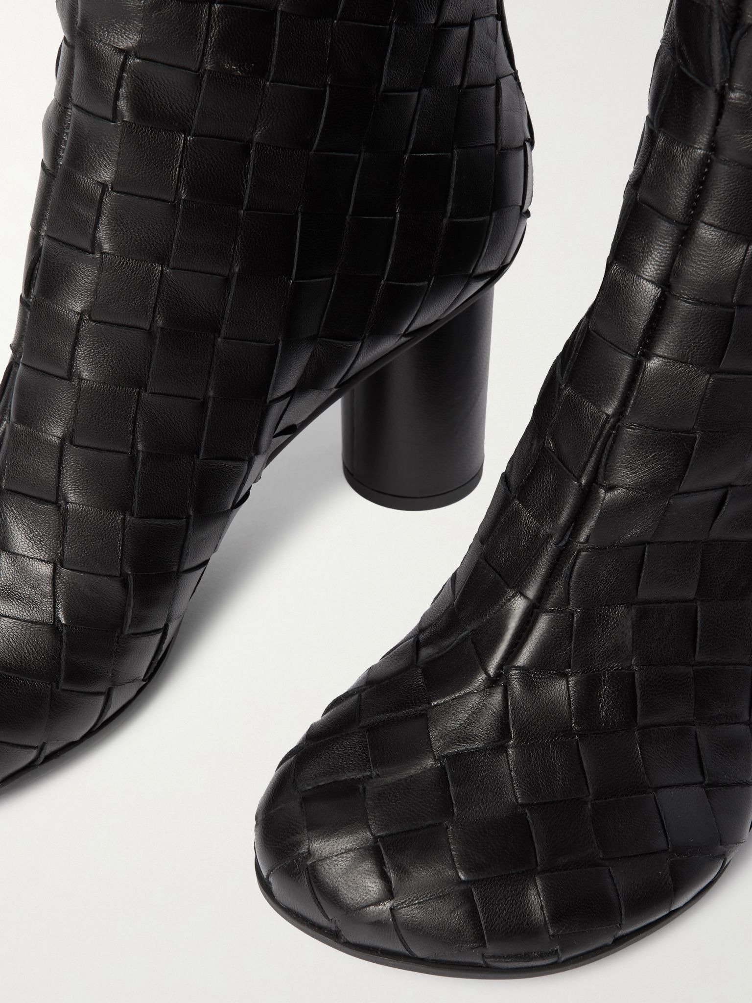 Atomic intrecciato leather ankle boots Black - 4