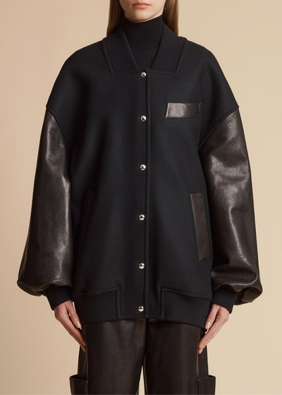 KHAITE The Spencer Jacket in Black Leather Combo outlook