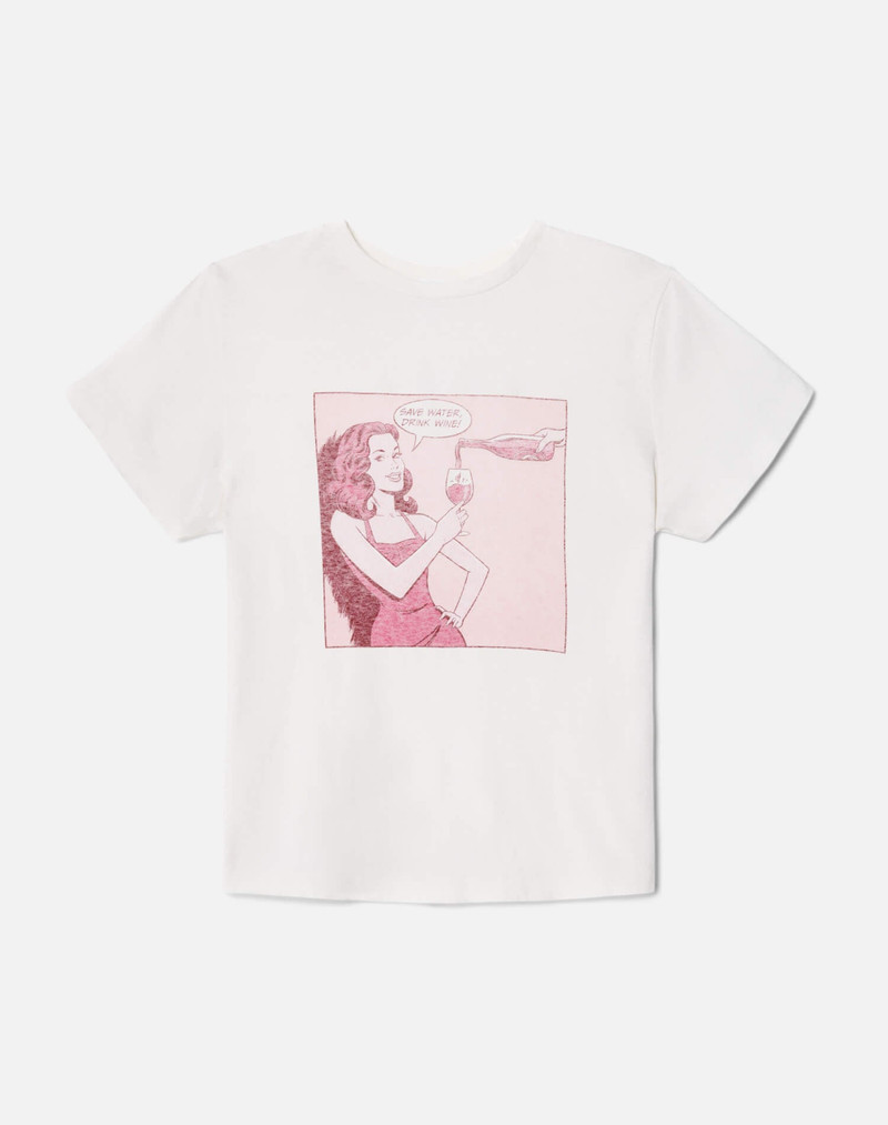 Classic "Drink Wine" Tee - Vintage White 1