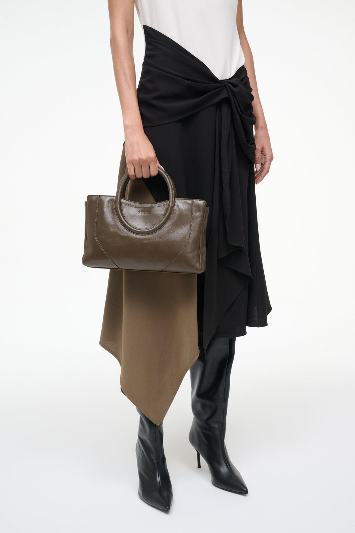 STAUD MAUDE MINI SATCHEL BAG TRUFFLE - 2