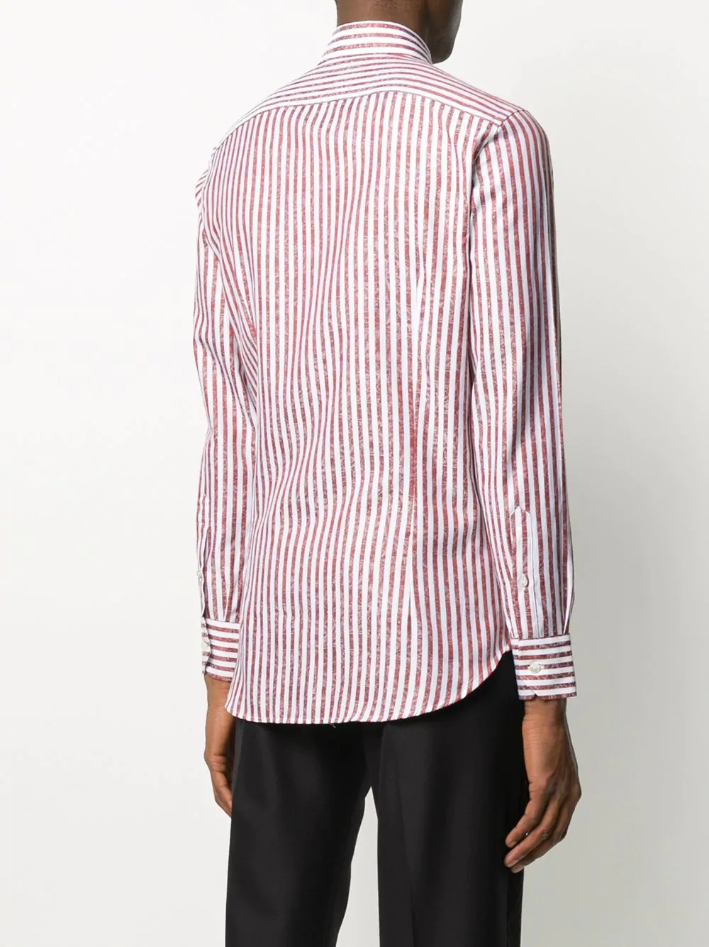 long-sleeved striped shirt - 4