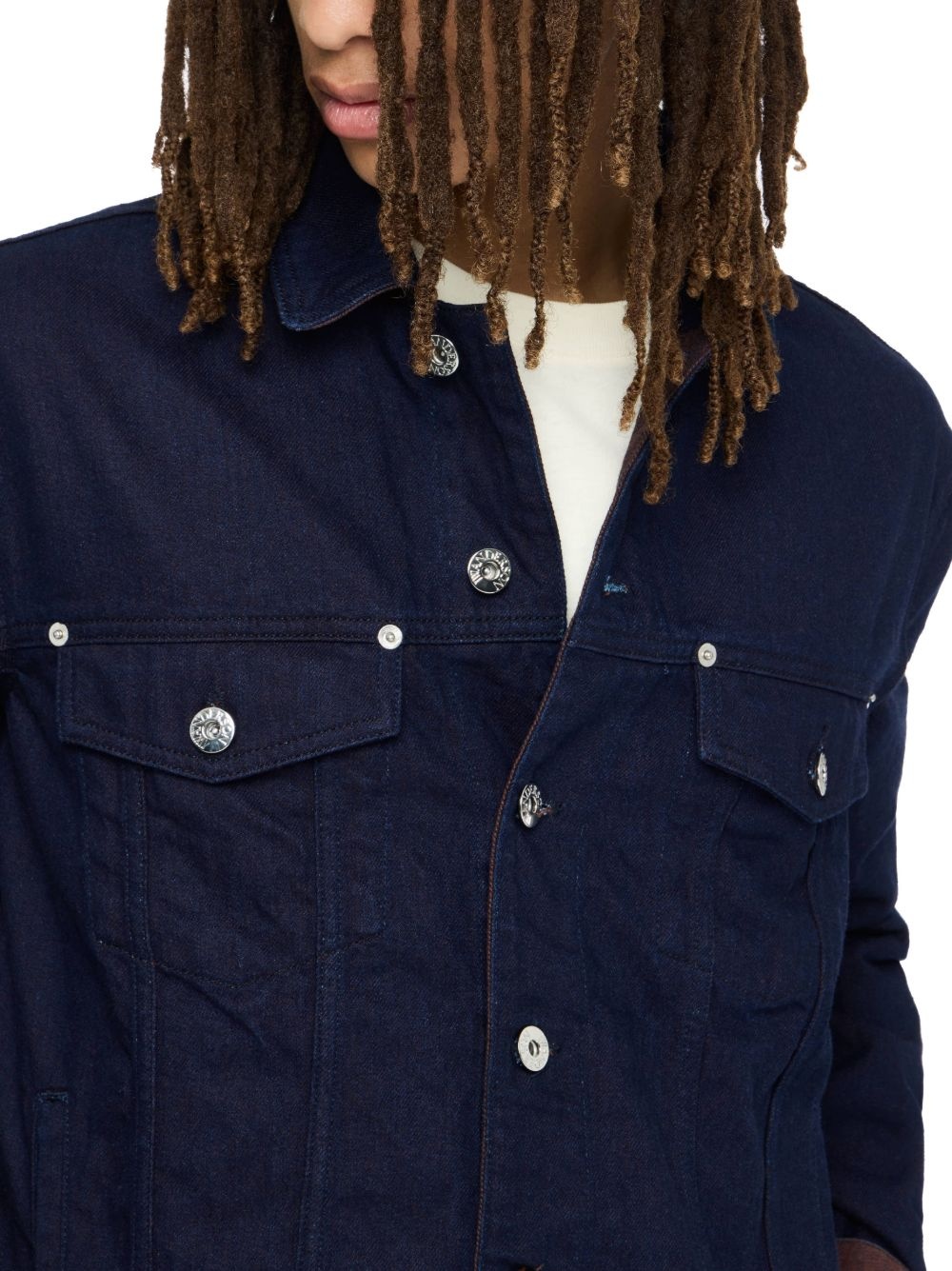 button-fastening denim jacket - 4