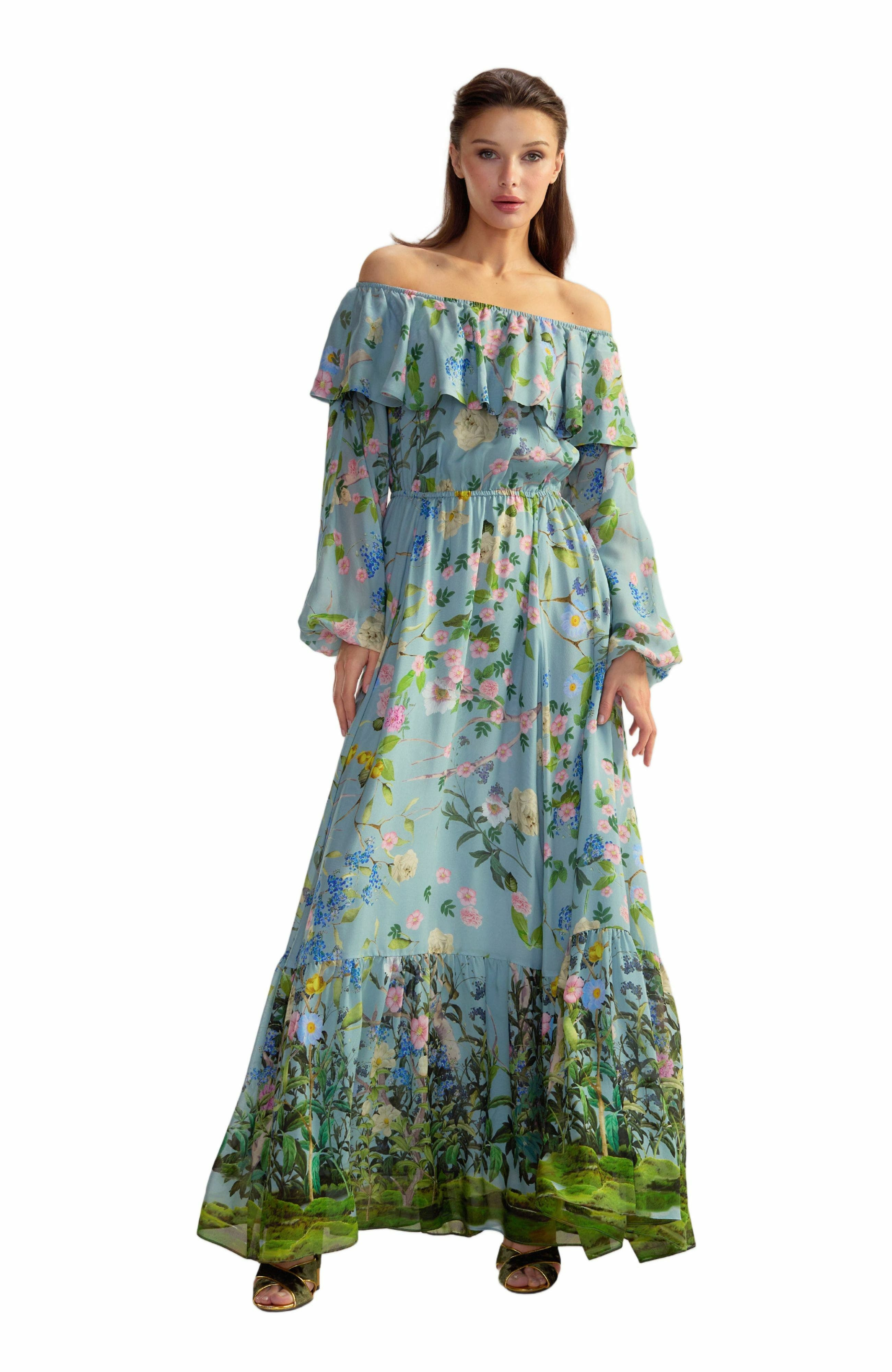 Cynthia Rowley Ophelia Dress in Blue Floral at Nordstrom - 1