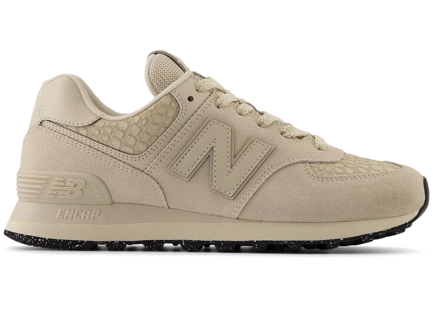 New Balance 574 White Bone Croc (Women's) - 1