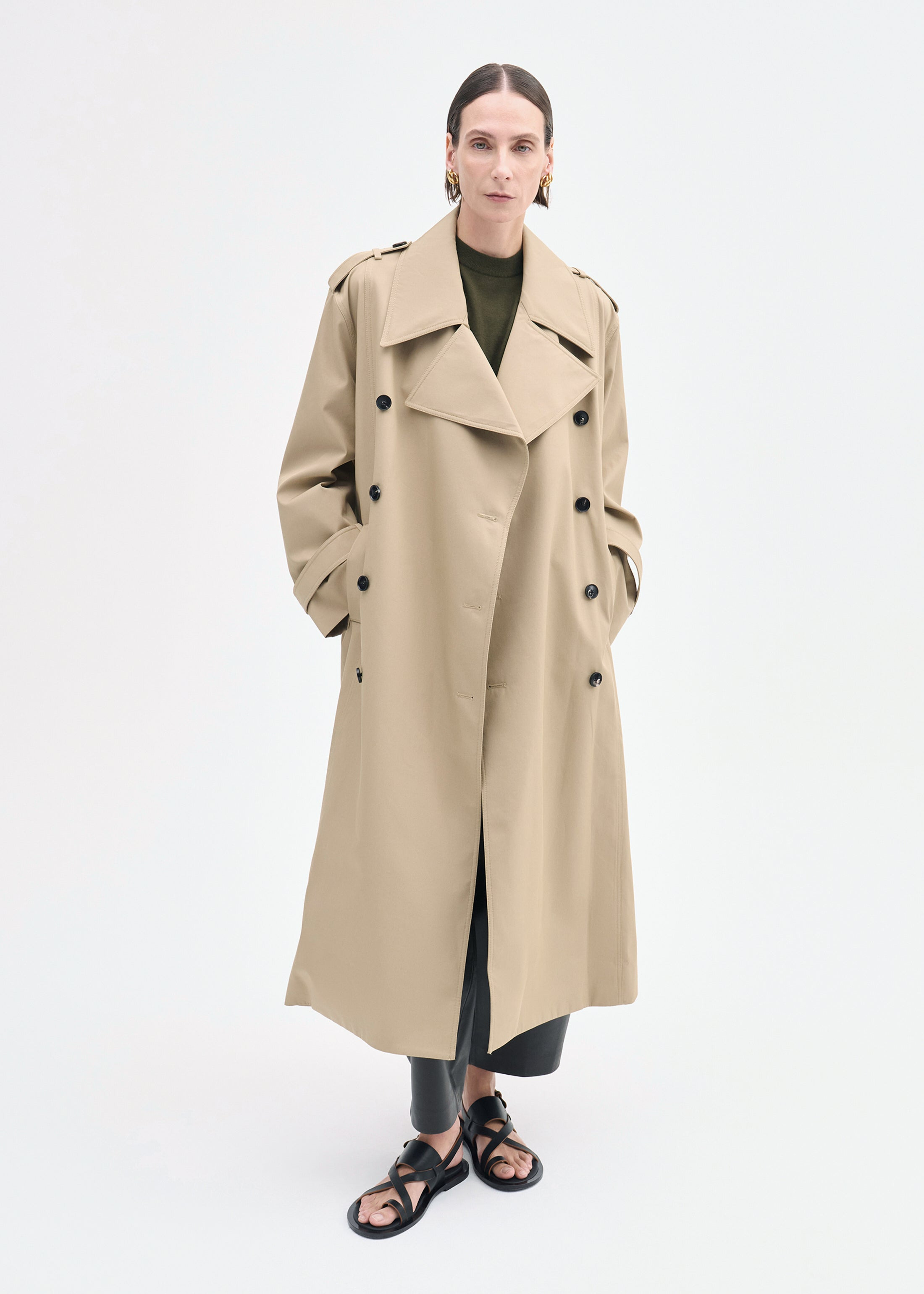Oversized Trench in Cotton Twill - 3