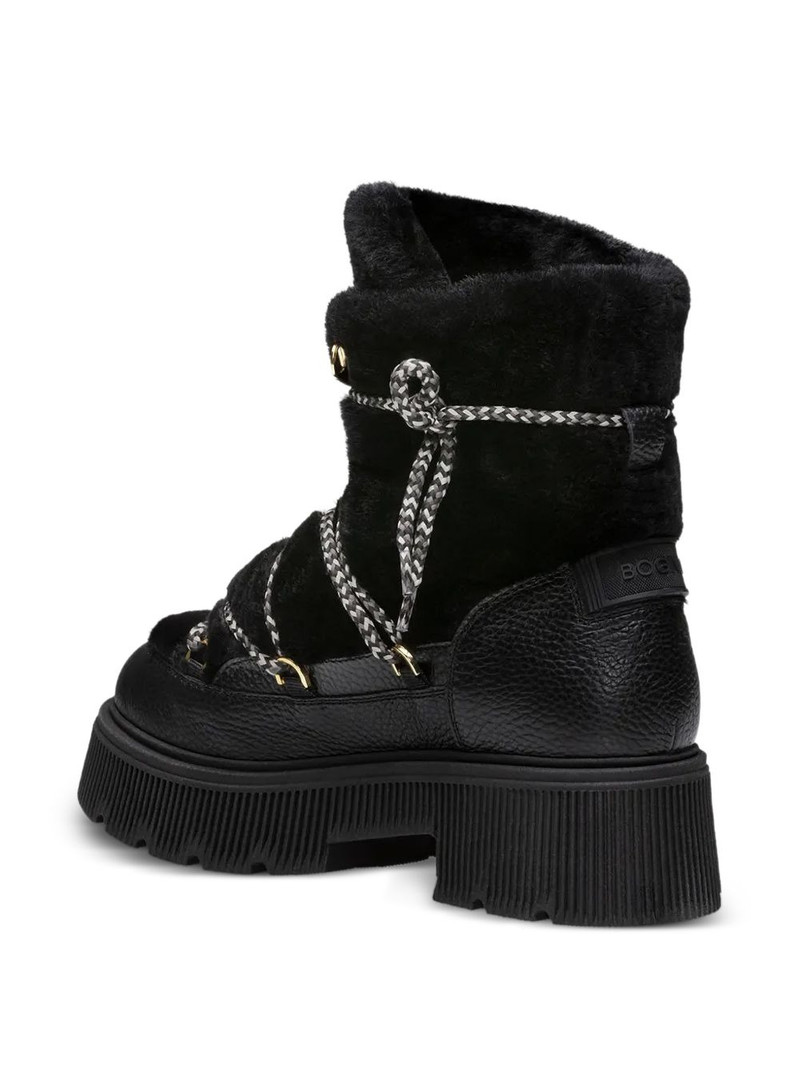 BOGNER fur trim lace-up boots outlook