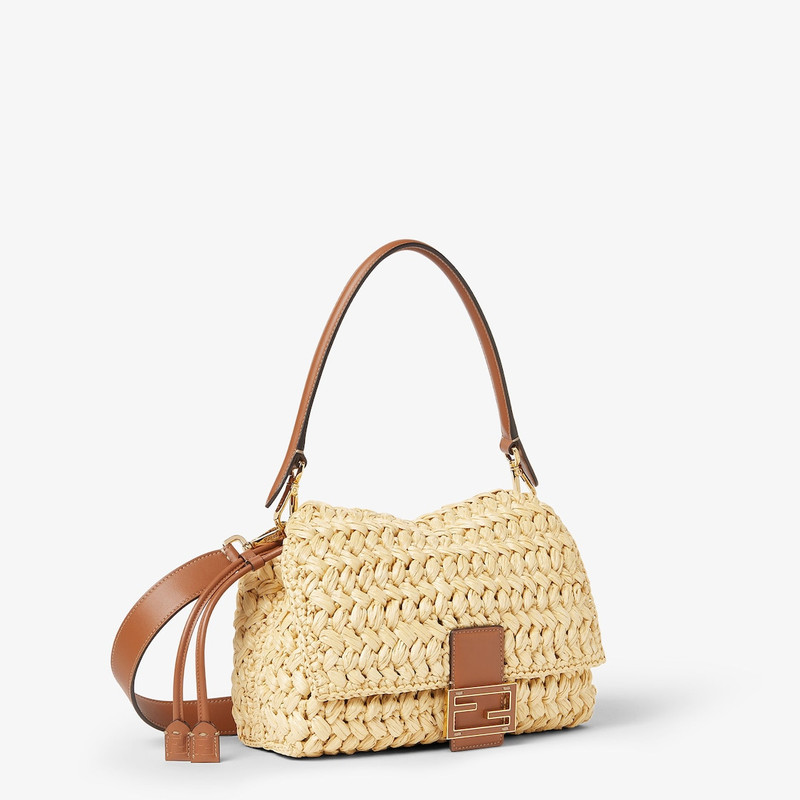 Mamma Baguette Medium Woven raffia-effect material bag 4