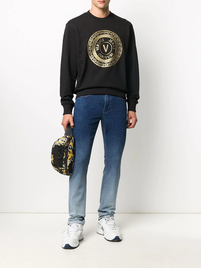 VERSACE JEANS COUTURE metallic logo print jumper outlook