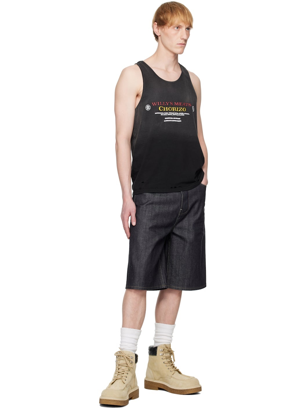 Black 'Chorizo' Destroyed Tank Top - 4