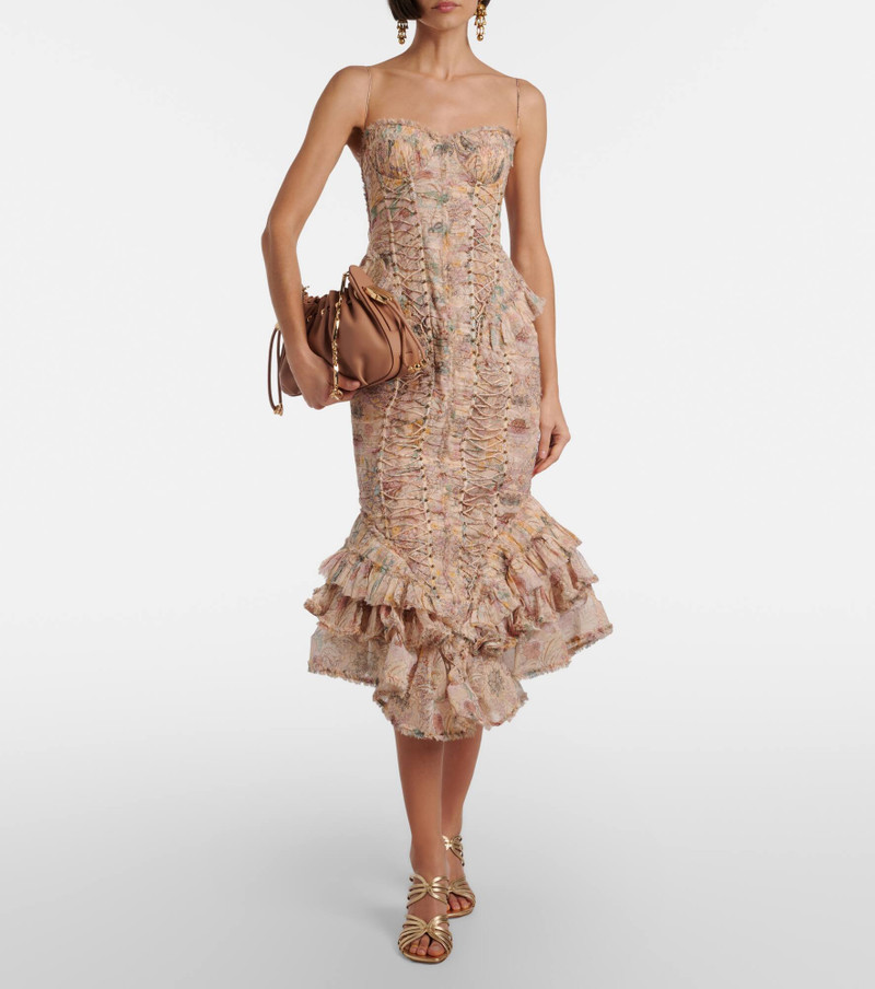 Zimmermann Rebellion floral silk midi dress outlook