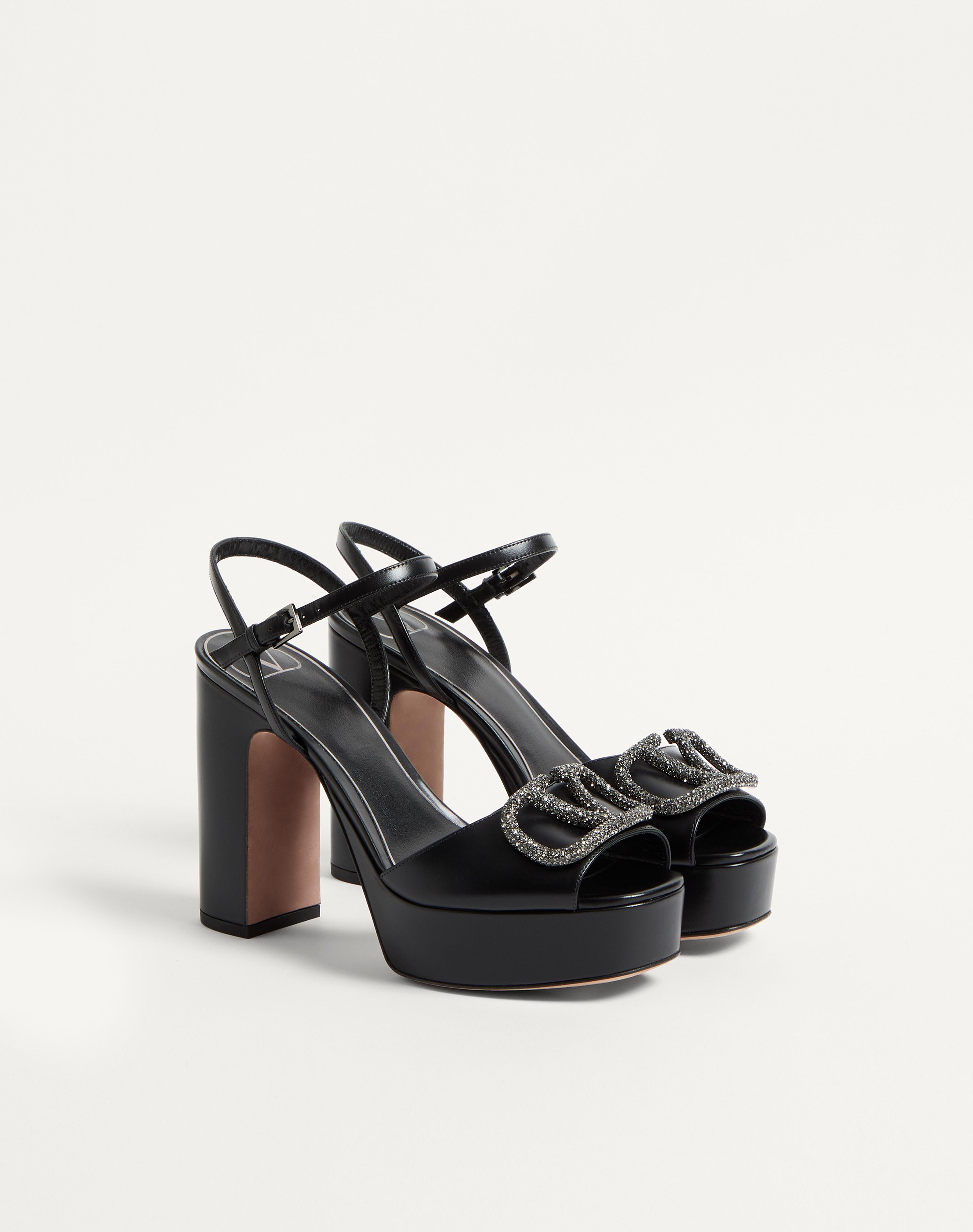 SANDAL WITH VLOGO SIGNATURE PLATFORM IN CALFSKIN 115MM - 3