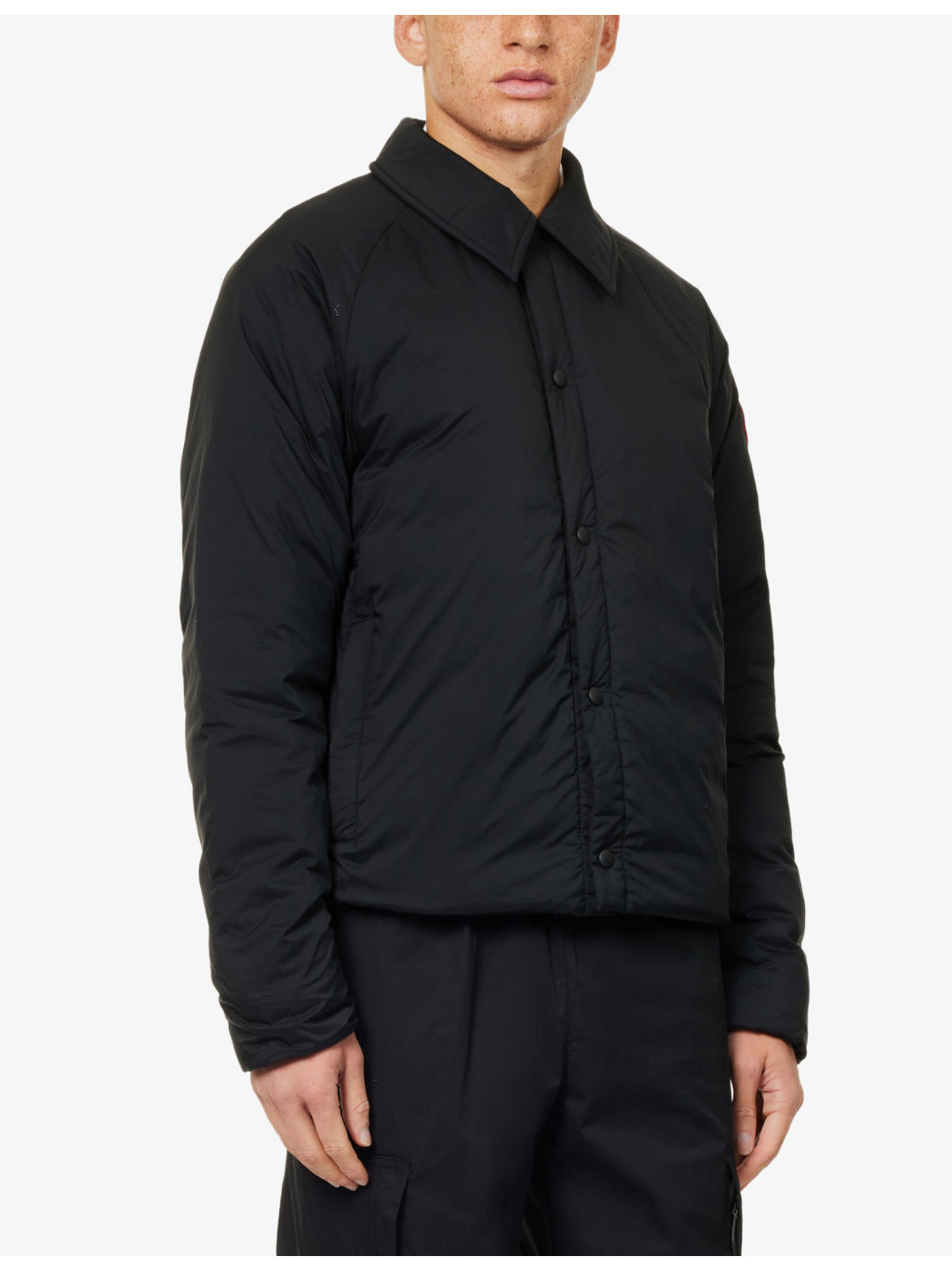 Lodge logo-patch shell-down collar puffer jacket - 3