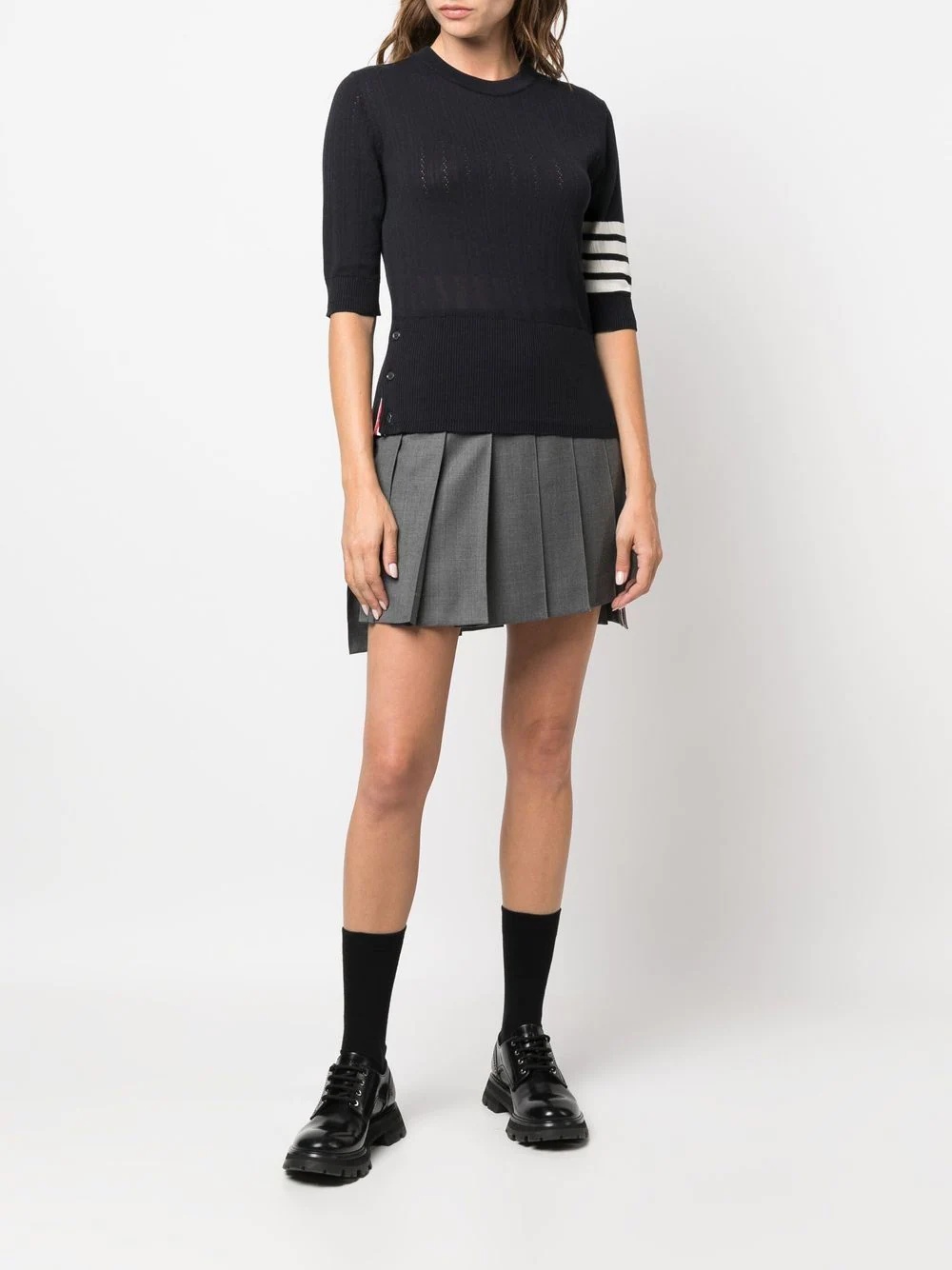 stripe-detail knitted top - 2